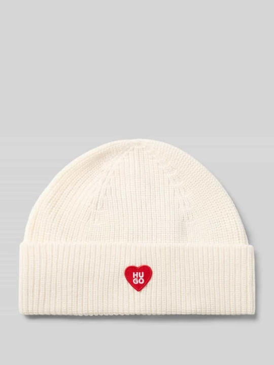 Zdjęcie produktu Czapka beanie z mieszanki żywej wełny Model „SENTIALY_HAT” Hugo Złamany biały