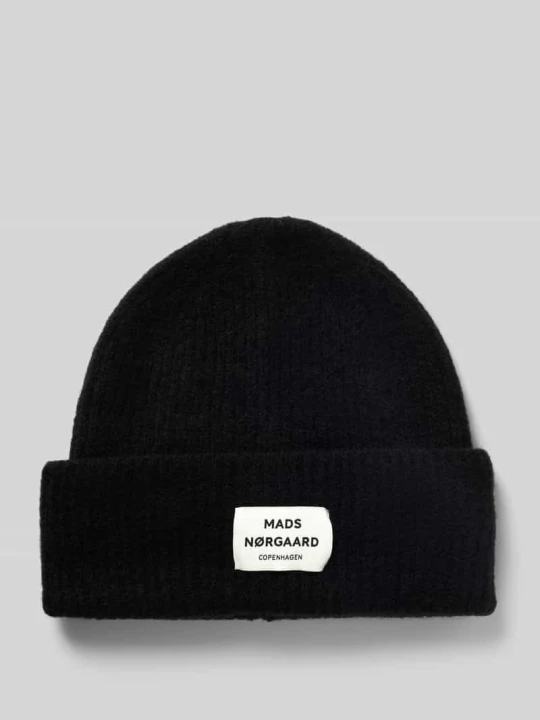 Zdjęcie produktu Czapka beanie z mieszanki żywej wełny model ‘Tosca Anju’ Mads Nørgaard Czarny