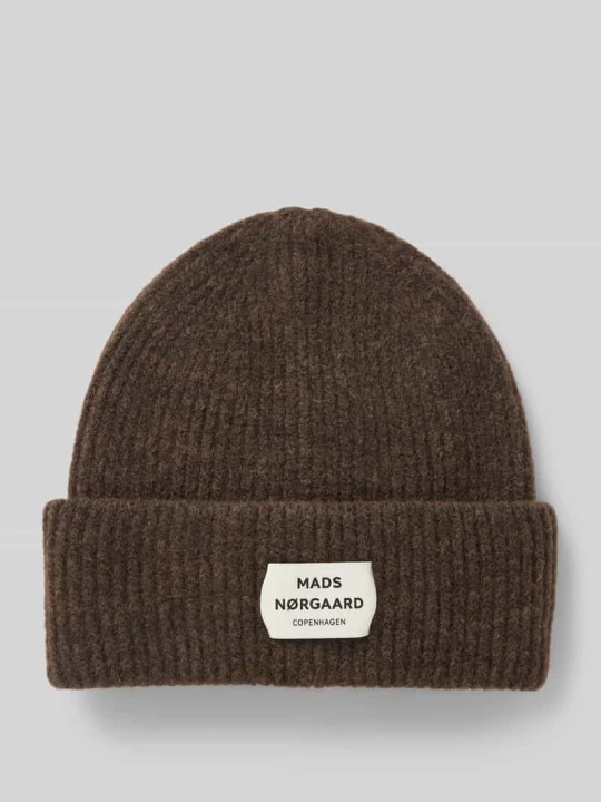 Zdjęcie produktu Czapka beanie z mieszanki żywej wełny model ‘Tosca Anju’ Mads Nørgaard Ciemnobrązowy