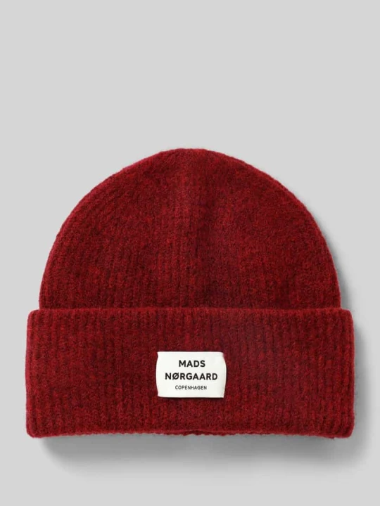 Zdjęcie produktu Czapka beanie z mieszanki żywej wełny model ‘Tosca Anju’ Mads Nørgaard Bordowy