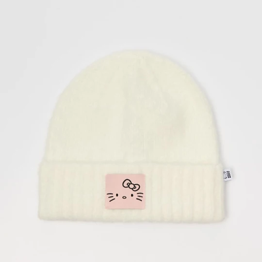 Zdjęcie produktu Czapka beanie z naszywką Hello Kitty House kremowy