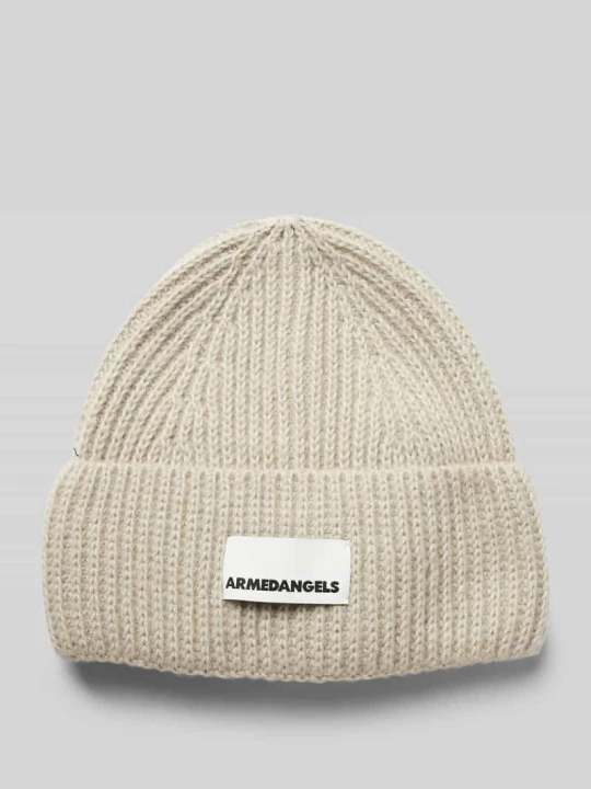 Zdjęcie produktu Czapka beanie z naszywką z logo model ‘Kayaas’ ARMEDANGELS Beżowy