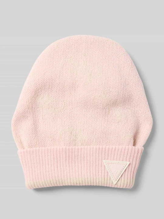 Zdjęcie produktu Czapka beanie z naszywką z logo model ‘MARZIA’ Guess Różowy