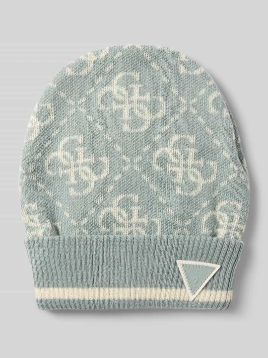 Zdjęcie produktu Czapka beanie z naszywką z logo model ‘MARZIA’ Guess Średnioszary