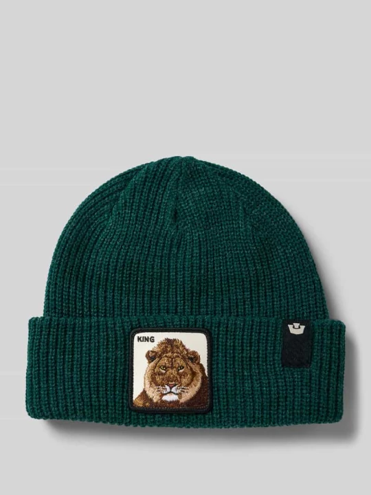 Zdjęcie produktu Czapka beanie z naszywką z motywem model ‘THE KING BEANIE’ GOORIN BROS. Ciemnozielony
