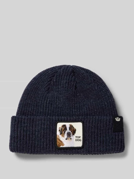 Zdjęcie produktu Czapka beanie z naszywką z motywem model ‘THE TOP BEANI’ GOORIN BROS. Królewski niebieski