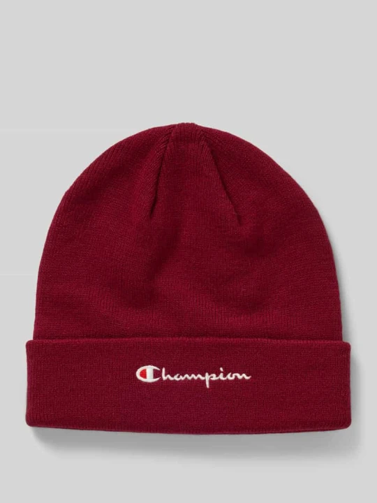 Zdjęcie produktu Czapka beanie z szerokim brzegiem i wyhaftowanym logo Champion Bordowy