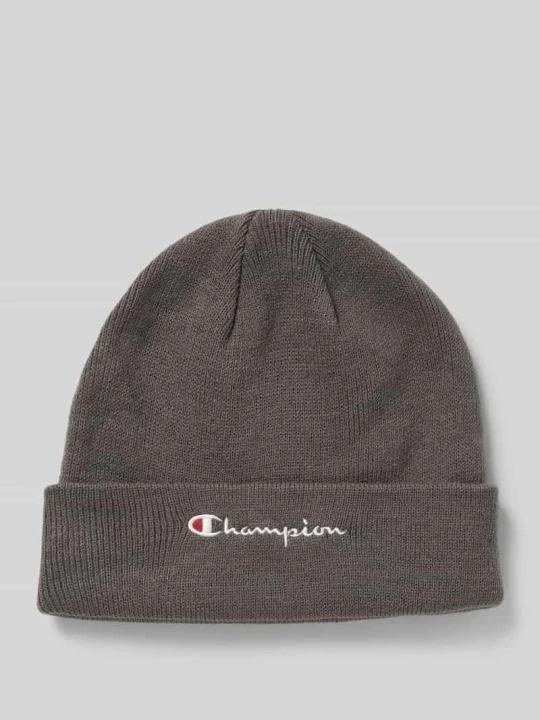 Zdjęcie produktu Czapka beanie z szerokim brzegiem i wyhaftowanym logo Champion Antracytowy