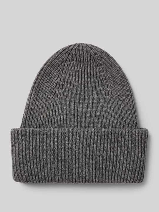 Zdjęcie produktu Czapka typu beanie z mieszanki wełny z dodatkiem modalu Profuomo Antracytowy