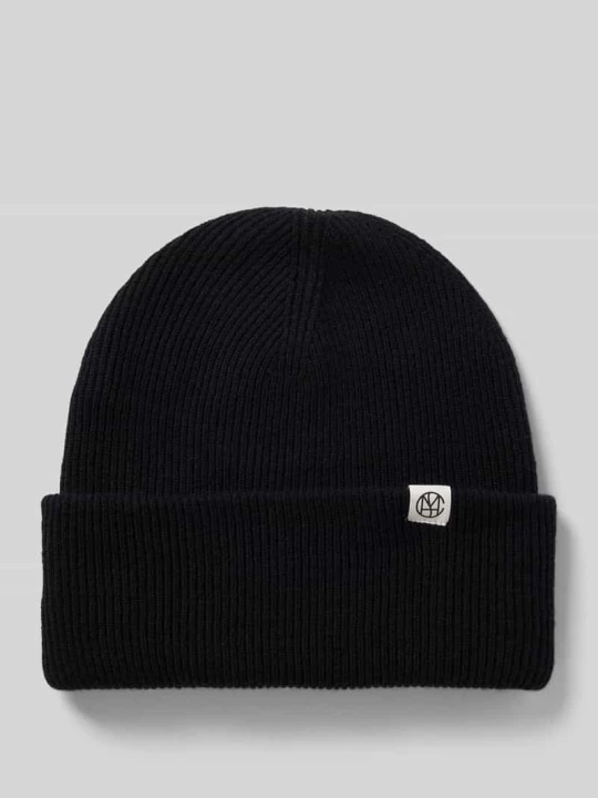 Zdjęcie produktu Czapka beanie z wełny z naszywką z logo MSCH Copenhagen Czarny
