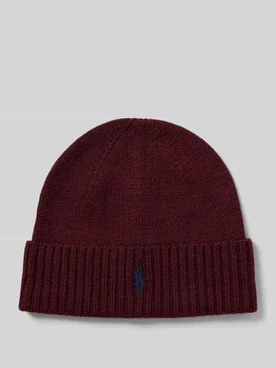 Zdjęcie produktu Czapka beanie z wełny z wyhaftowanym logo Polo Ralph Lauren Bordowy