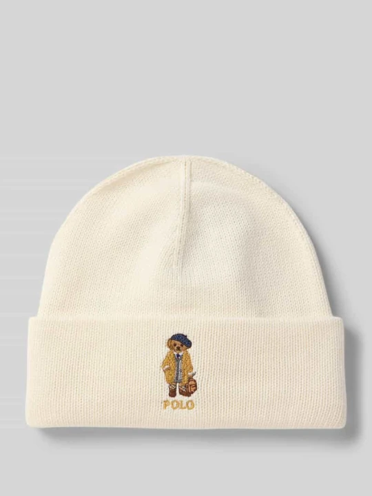 Zdjęcie produktu Czapka beanie z wyhaftowanym logo i motywem Polo Ralph Lauren Écru