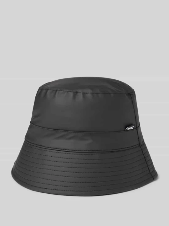 Zdjęcie produktu Czapka typu bucket hat z imitacji skóry Rains Czarny