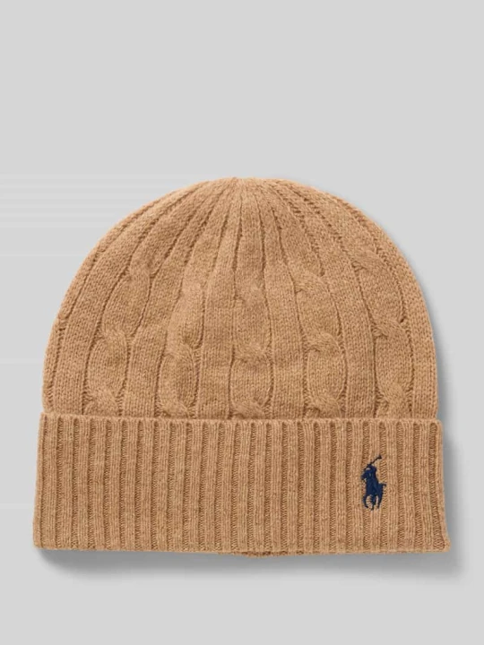 Zdjęcie produktu Czapka z mieszanki wełny i kaszmiru Polo Ralph Lauren Camel