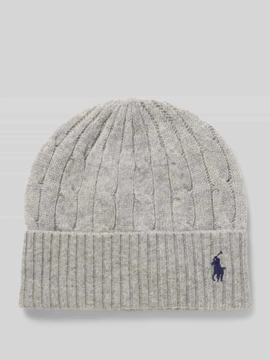 Zdjęcie produktu Czapka z mieszanki wełny i kaszmiru Polo Ralph Lauren Jasnoszary