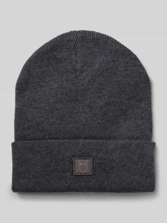 Zdjęcie produktu Czapka z czystej wełny model ‘Merino’ KnowledgeCotton Apparel Antracytowy melanż