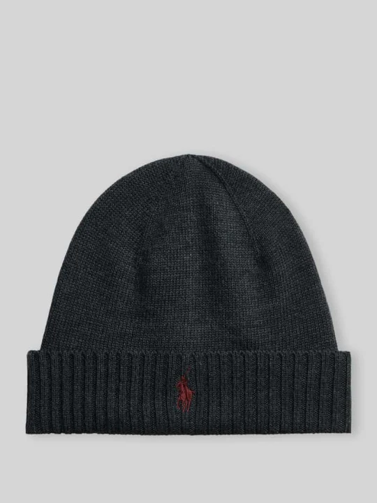 Zdjęcie produktu Czapka z czystej wełny Polo Ralph Lauren Antracytowy