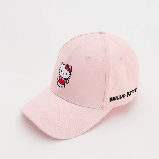 Zdjęcie produktu Czapka z daszkiem i haftem Hello Kitty House pastelowy różowy
