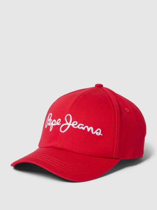 Zdjęcie produktu Czapka z daszkiem i wyhaftowanym logo model ‘WALLY’ Pepe Jeans Czerwony
