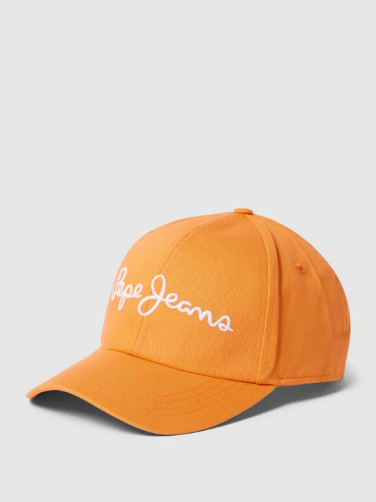 Zdjęcie produktu Czapka z daszkiem i wyhaftowanym logo model ‘WALLY’ Pepe Jeans Pomarańczowy