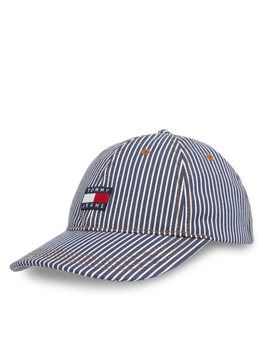 Zdjęcie produktu Czapka z daszkiem Tommy Jeans Tjm Heritage Stripe Cap AM0AM13358 Granatowy