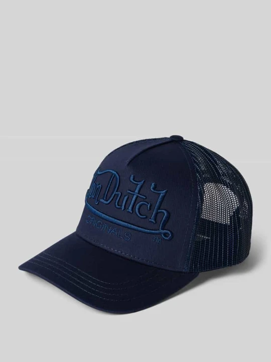 Zdjęcie produktu czapka z daszkiem trucker z wyhaftowanym logo Von Dutch Granatowy
