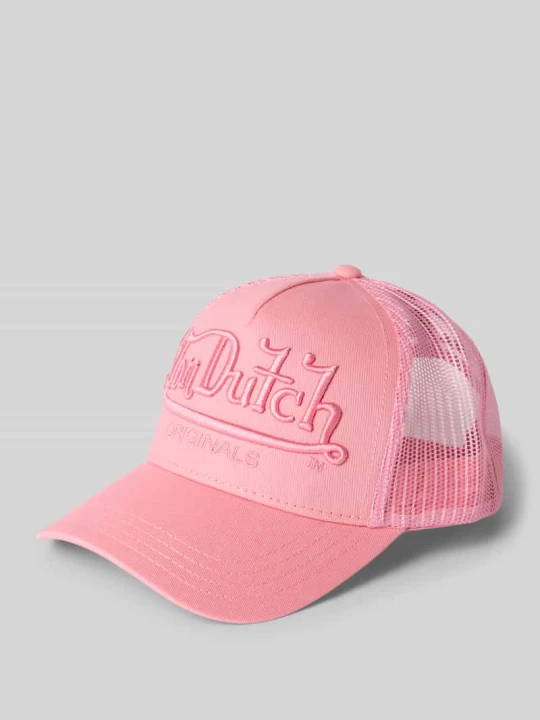 Zdjęcie produktu czapka z daszkiem trucker z wyhaftowanym logo Von Dutch Mocnoróżowy