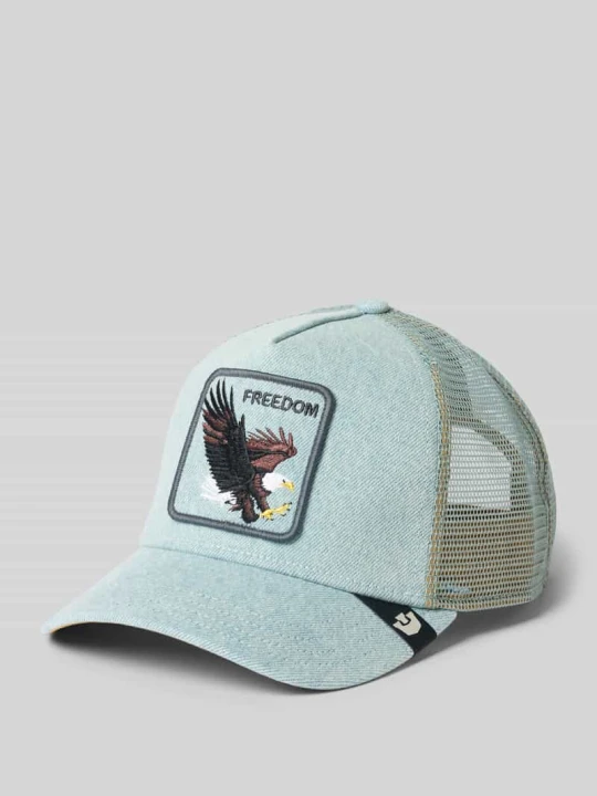 Zdjęcie produktu Czapka z daszkiem typu trucker z haftem model „Denim Eagle” GOORIN BROS. Jeansowy niebieski