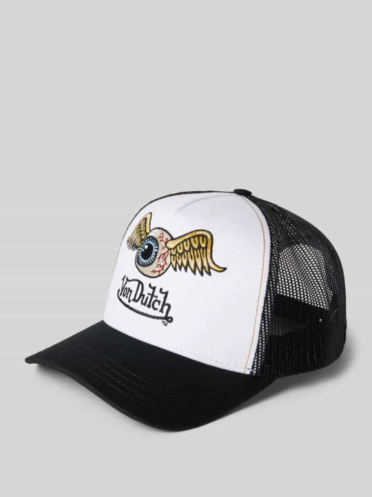 Zdjęcie produktu Czapka z daszkiem typu trucker z haftem Von Dutch Biały
