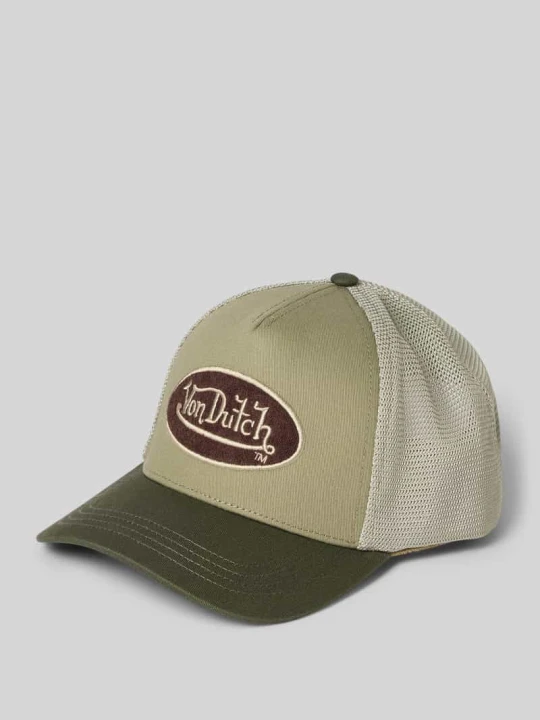 Zdjęcie produktu Czapka z daszkiem typu trucker z mieszanka bawełny model 'CASQUETTE' Von Dutch Oliwkowy