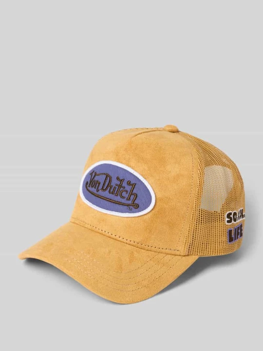 Zdjęcie produktu Czapka z daszkiem typu trucker z naszywką z logo model 'CASQUETTE' Von Dutch Beżowy