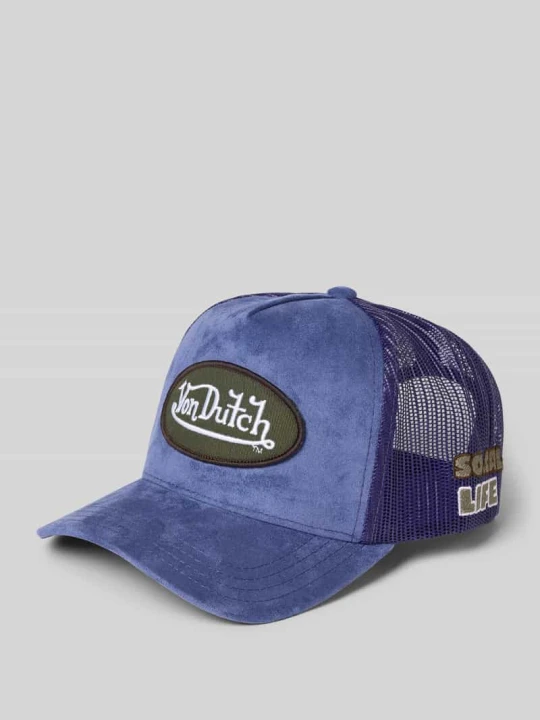 Zdjęcie produktu Czapka z daszkiem typu trucker z naszywką z logo model 'CASQUETTE' Von Dutch Granatowy