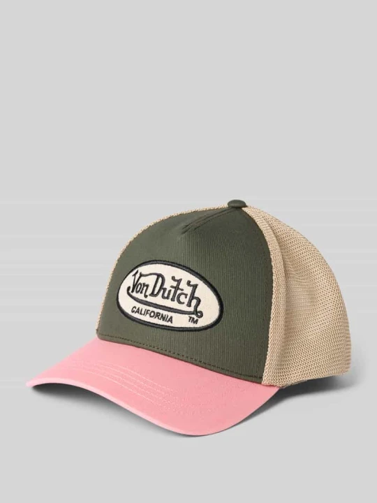 Zdjęcie produktu Czapka z daszkiem typu trucker z naszywką z logo model 'Terry' Von Dutch Mocnoróżowy