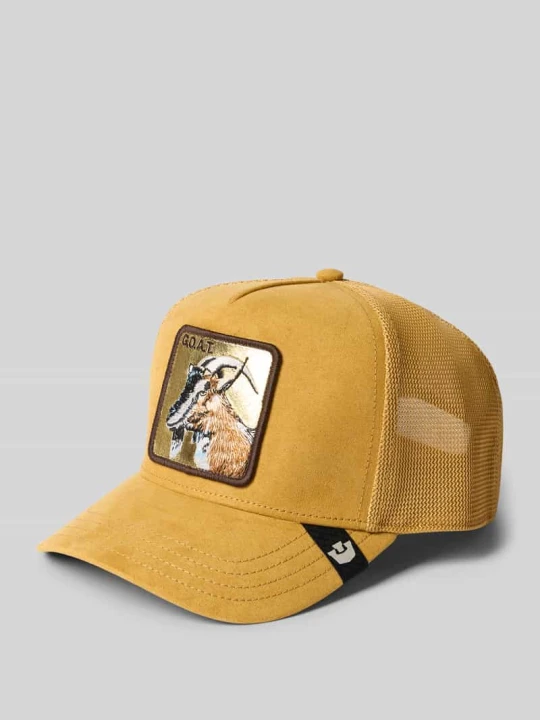 Zdjęcie produktu Czapka z daszkiem typu trucker z naszywką z motywem model „Golden Goat” GOORIN BROS. Koniakowy