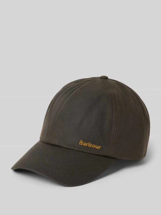 Zdjęcie produktu Czapka z daszkiem z czystej bawełny model 'Belsay' Barbour Oliwkowy