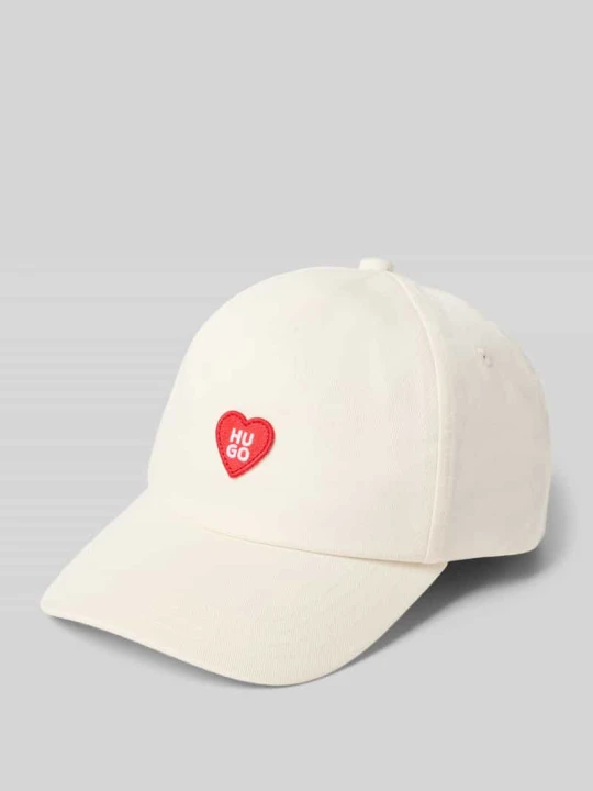 Zdjęcie produktu Czapka z daszkiem z czystej bawełny model „CARA-VALENTINE” Hugo Złamany biały