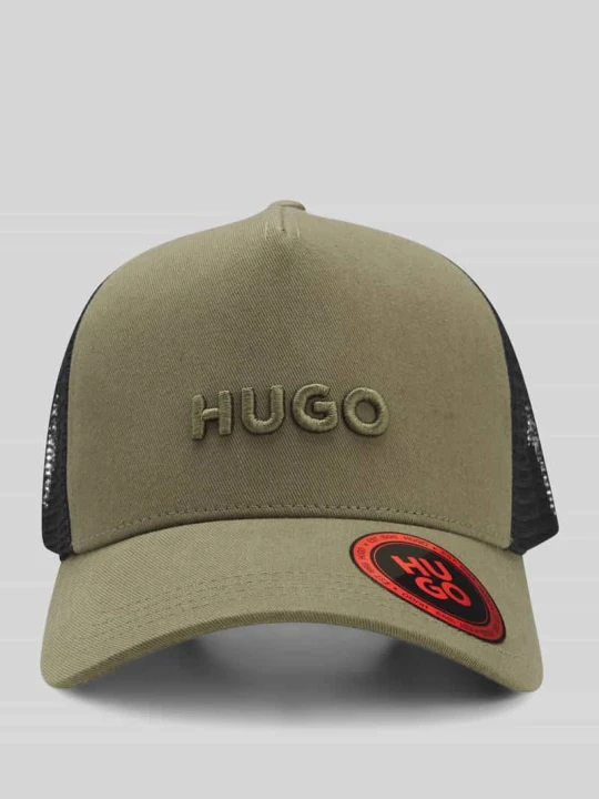 Zdjęcie produktu Czapka z daszkiem z czystej bawełny model 'MARSEL-TRUCKER' Hugo Oliwkowy