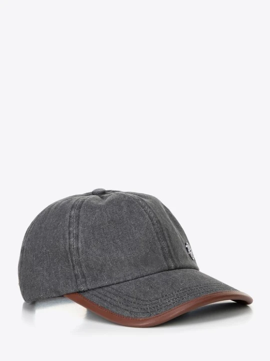 Zdjęcie produktu Czapka z daszkiem z domieszką bawełny unisex szaro - brązowa Wittchen