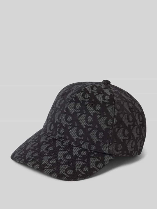 Zdjęcie produktu Czapka z daszkiem z fakturowanym wzorem z logo Calvin Klein Czarny