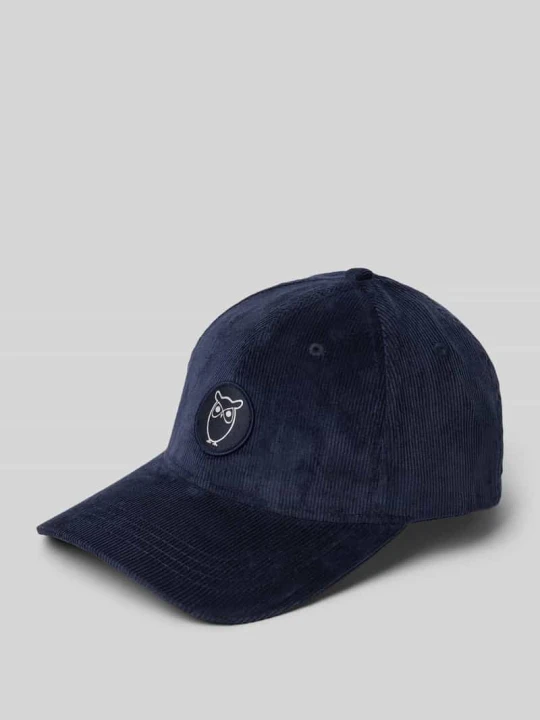 Zdjęcie produktu Czapka z daszkiem z imitacji sztruksu model ‘Corduroy’ KnowledgeCotton Apparel Granatowy
