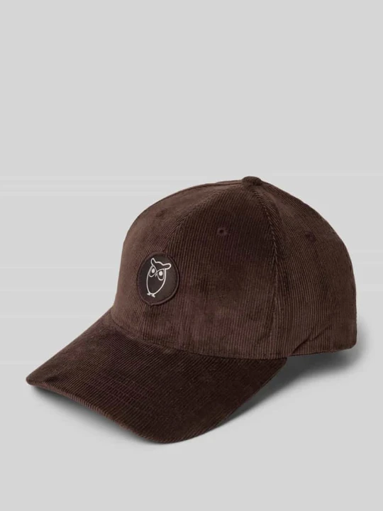 Zdjęcie produktu Czapka z daszkiem z imitacji sztruksu model ‘Corduroy’ KnowledgeCotton Apparel Ciemnobrązowy