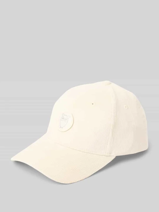 Zdjęcie produktu Czapka z daszkiem z imitacji sztruksu model ‘Corduroy’ KnowledgeCotton Apparel Złamany biały