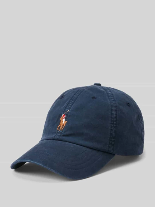 Zdjęcie produktu Czapka z daszkiem z mieszanki bawełny z wyhaftowanym logo Polo Ralph Lauren Ciemnoniebieski