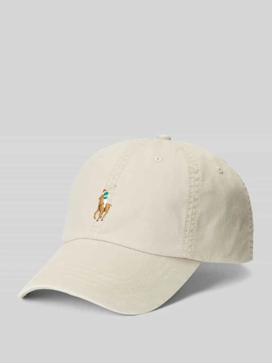 Zdjęcie produktu Czapka z daszkiem z mieszanki bawełny z wyhaftowanym logo Polo Ralph Lauren Beżowy