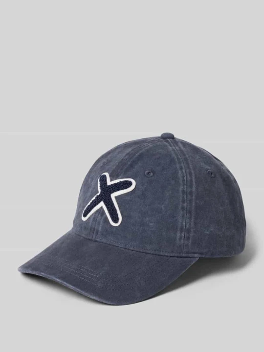 Zdjęcie produktu Czapka z daszkiem z nadrukiem z logo na całej powierzchni model 'Kobe' UNIO HAMBURG Ciemnoniebieski