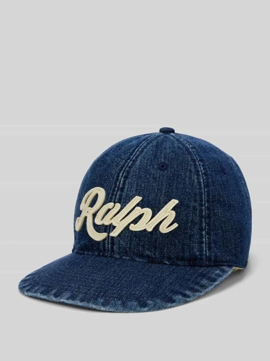 Zdjęcie produktu czapka z daszkiem z napisem z logo Polo Ralph Lauren Jeansowy niebieski