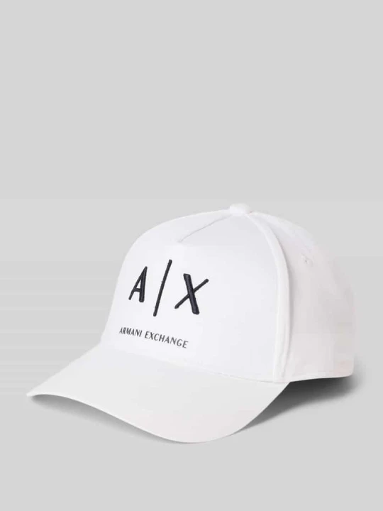 Zdjęcie produktu Czapka z daszkiem z wyhaftowanym logo Armani Exchange Złamany biały
