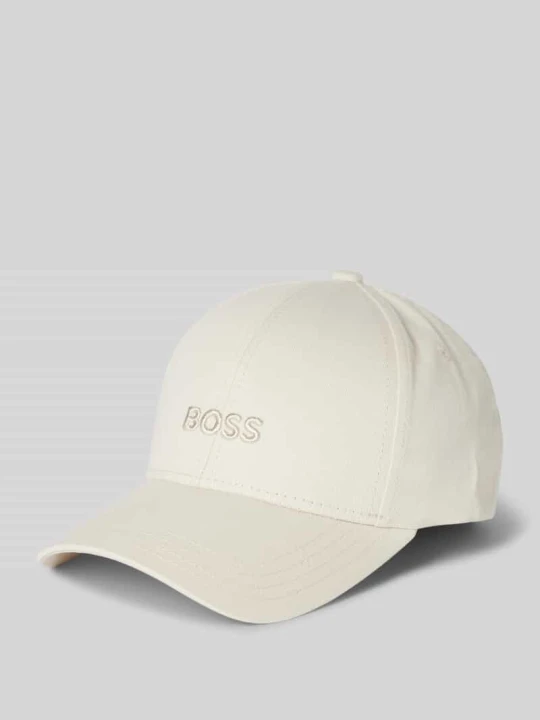 Zdjęcie produktu Czapka z daszkiem z wyhaftowanym logo Boss Złamany biały