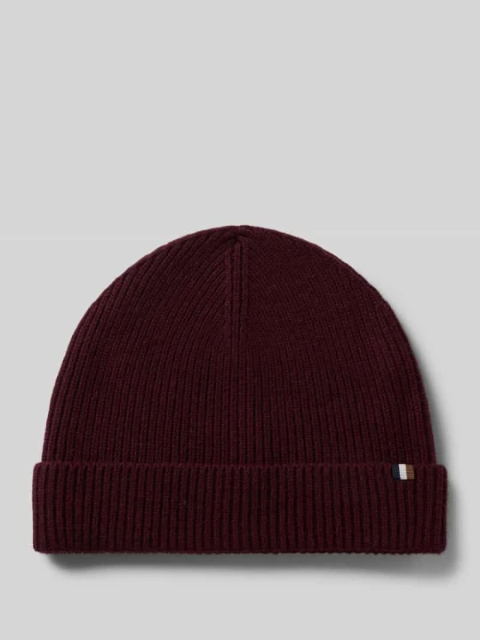 Zdjęcie produktu Czapka beanie z dodatkiem żywej wełny Bugatti Bordowy