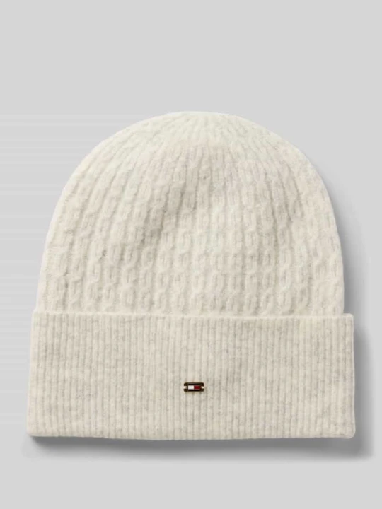 Zdjęcie produktu Czapka z dodatkiem bawełny Tommy Hilfiger Jasnoszary melanż